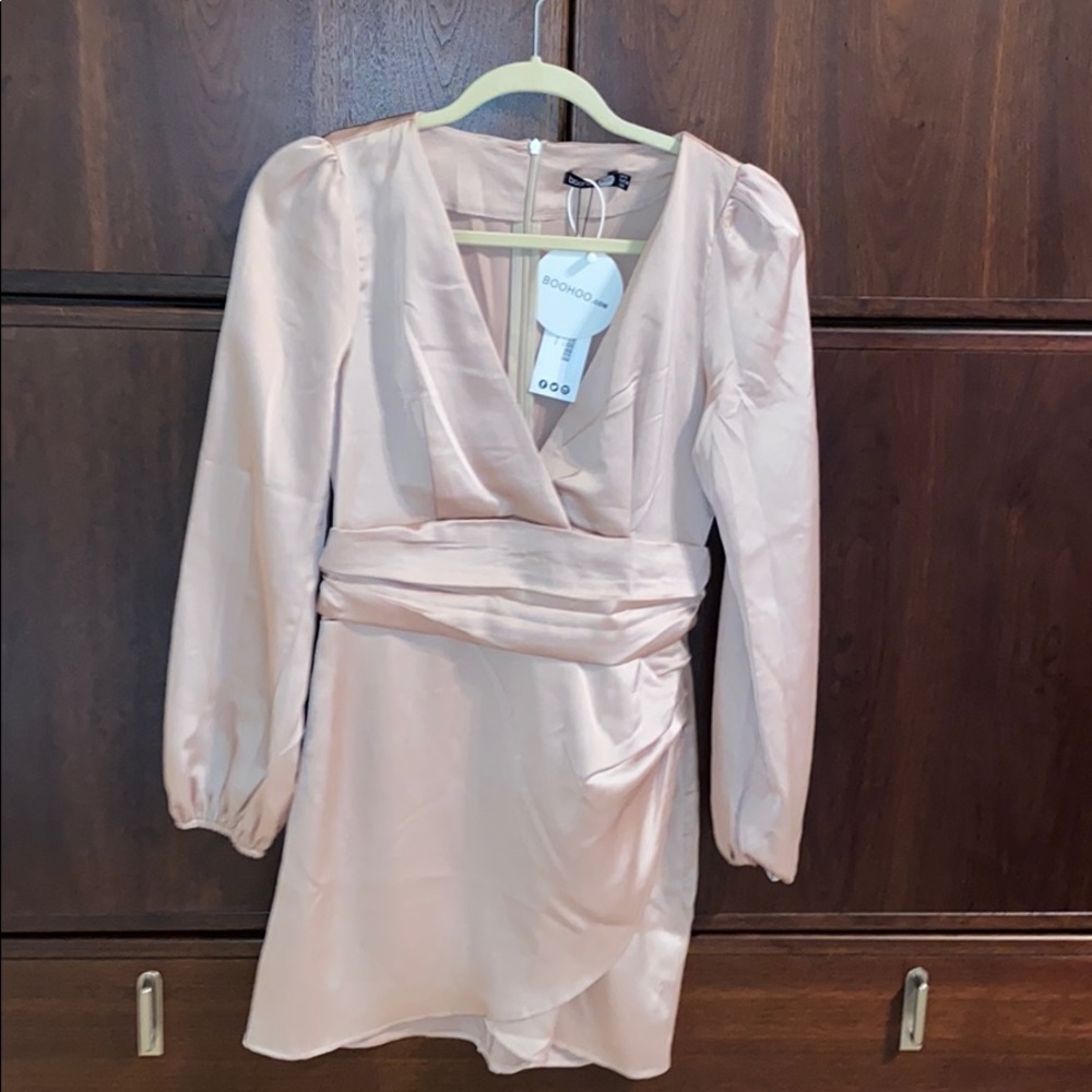 Boohoo above the knee satin dress